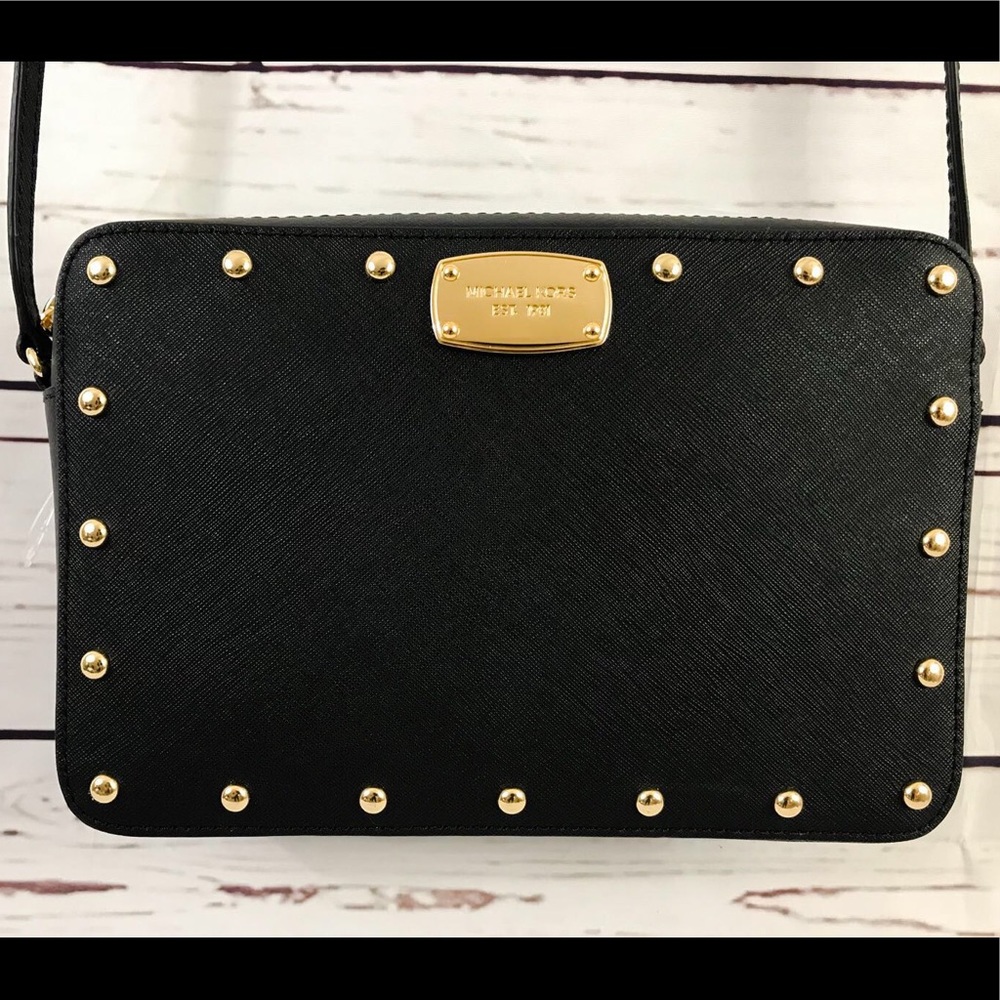 Michael Kors LG Leather Crossbody Bag Black NWOT